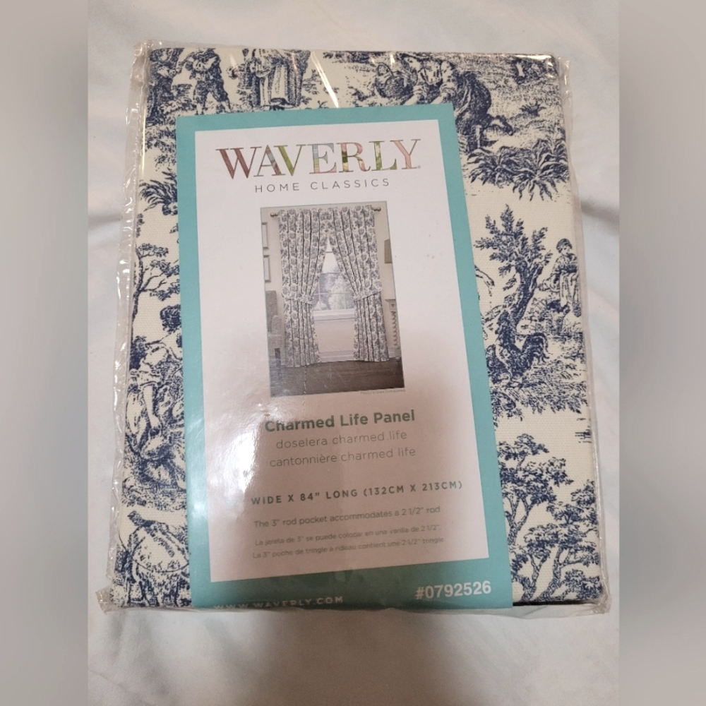 NWT Waverley Curtain Panel in Blue and White